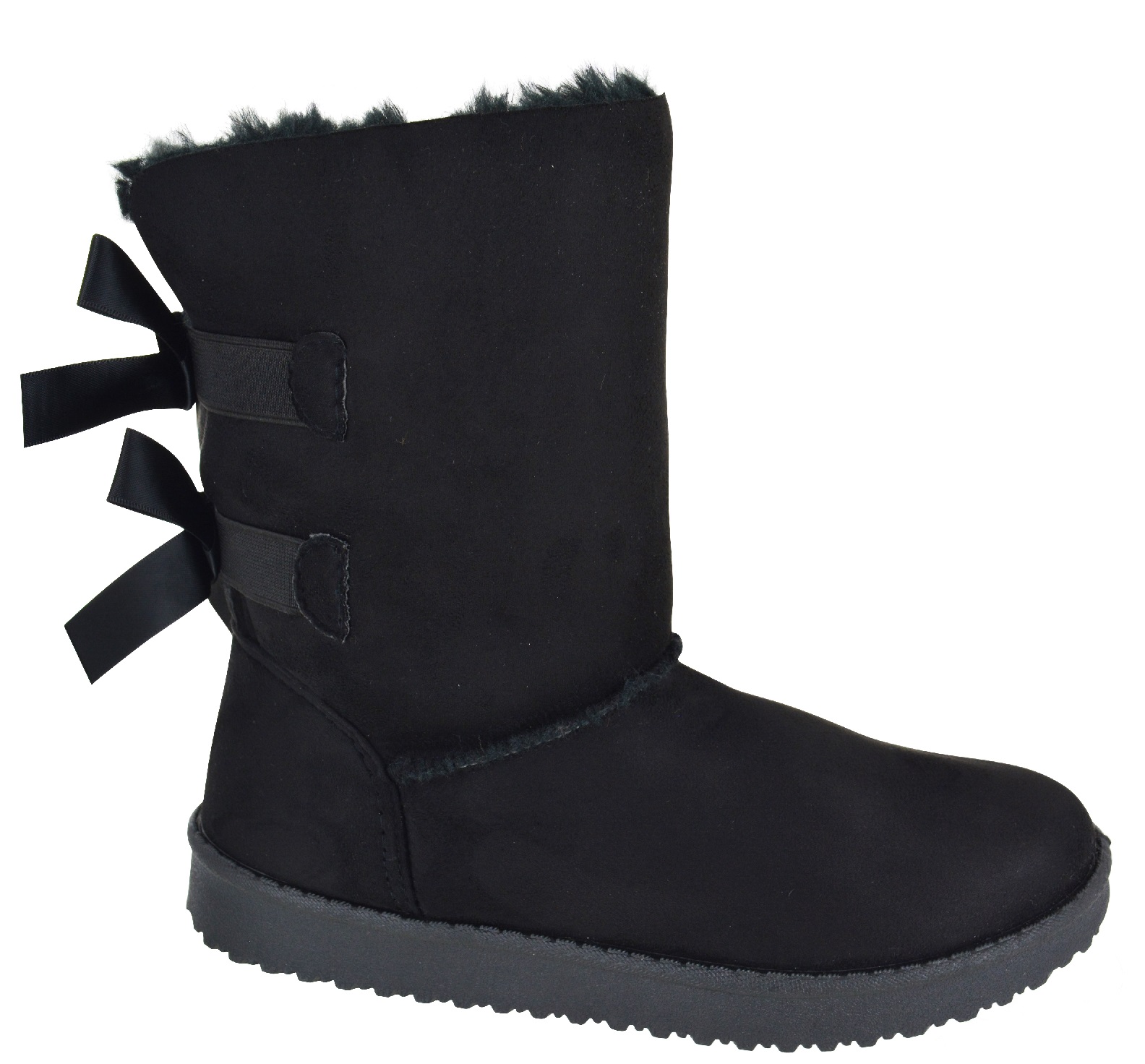 casual bow short fur boots
